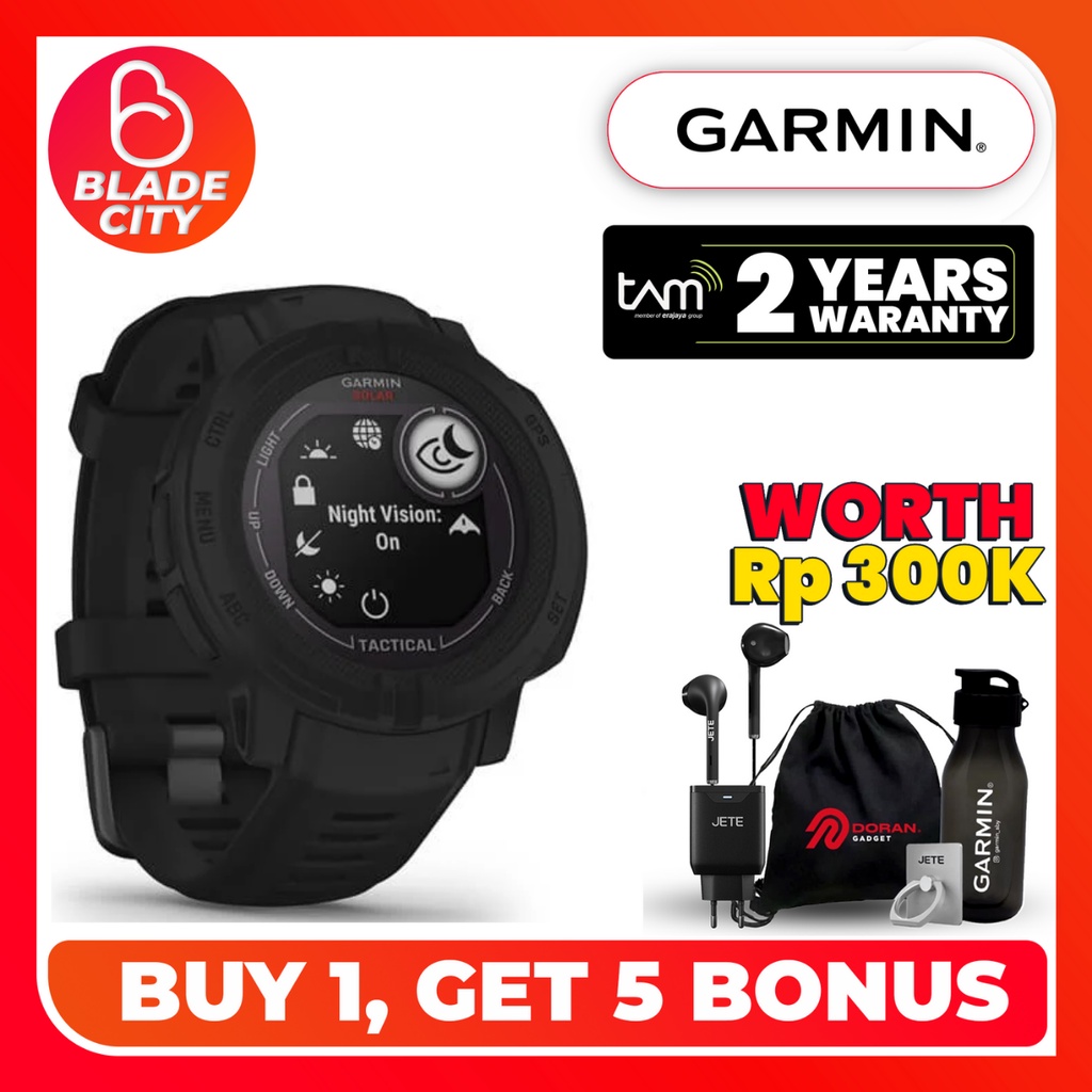 Garmin Instinct 2 Solar Tactical Black - GPS Watch - Garansi 2 Tahun
