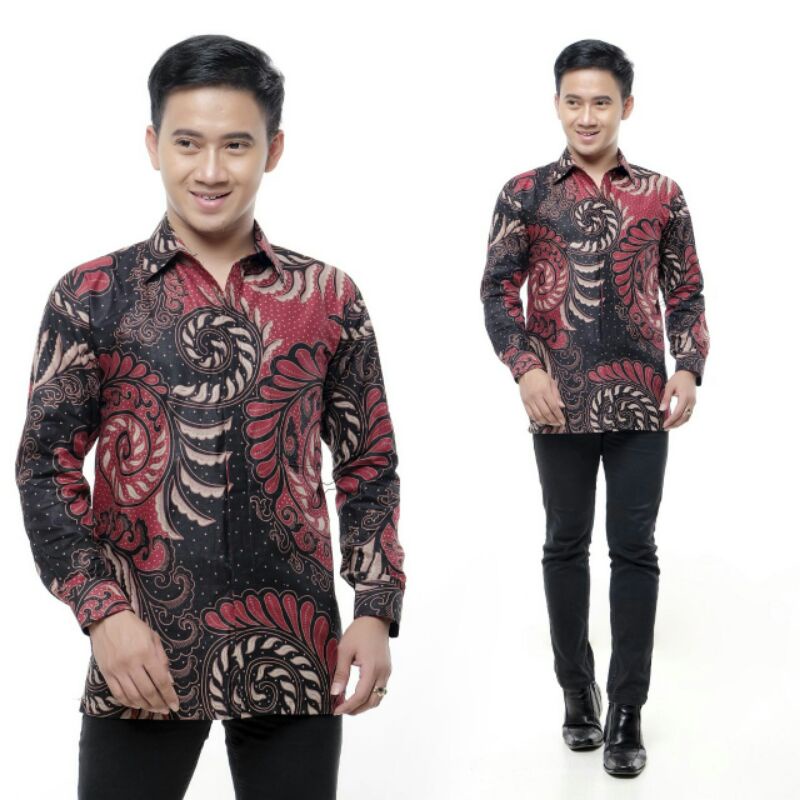 COUPLE BATIK TUNIK KEMEJA EMHABATIK BATIK TERLARIS top-Kemeja puser abang