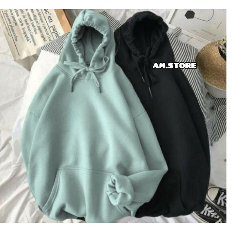 AMSTORE- Hoodie polos pria dan wanita size L XL.