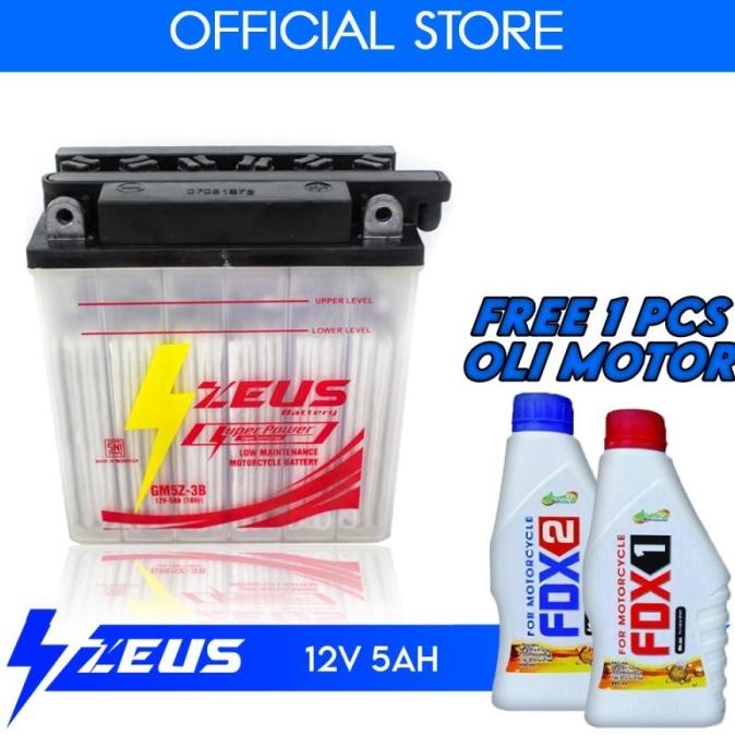 Aki Honda Supra X Lama Supra Fit GM5Z KIT Zeus Battery Aki Basah bate-exp66 Ayo Order