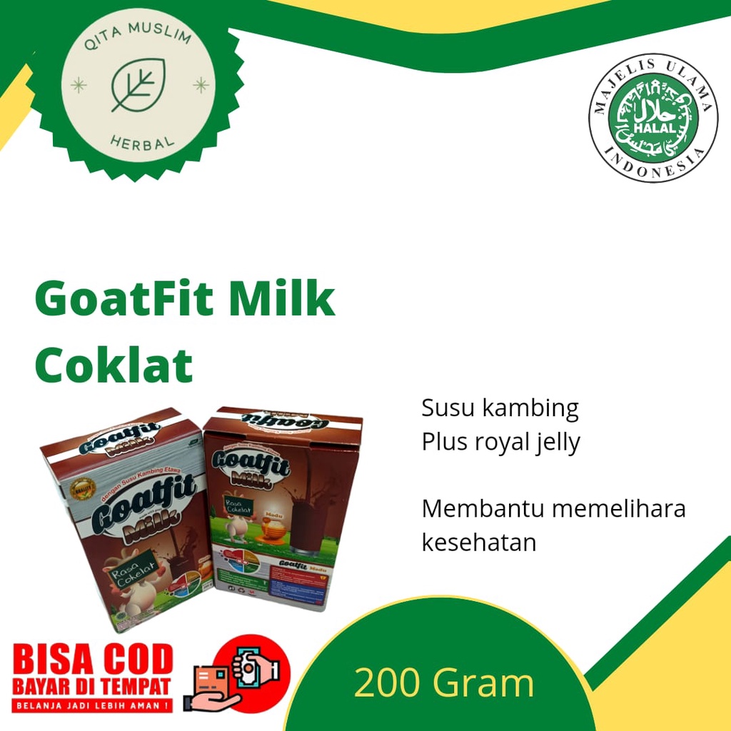 

Susu Kambing Etawa goatfit rasa coklat plus Royal jelly