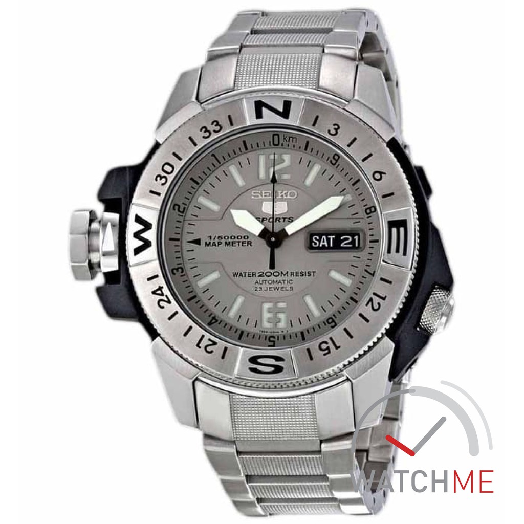 Jam Tangan Seiko 5 SKZ221K1 Automatic Map Meter 200m Stainless Steel Original Bergaransi