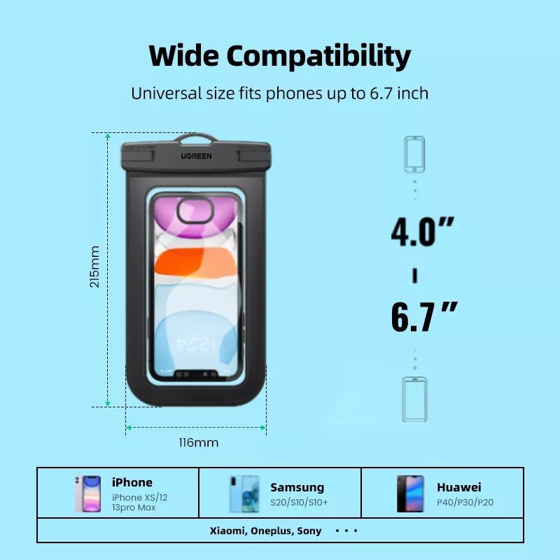 UGREEN Dry Bag Waterproof Phone Pouch Case