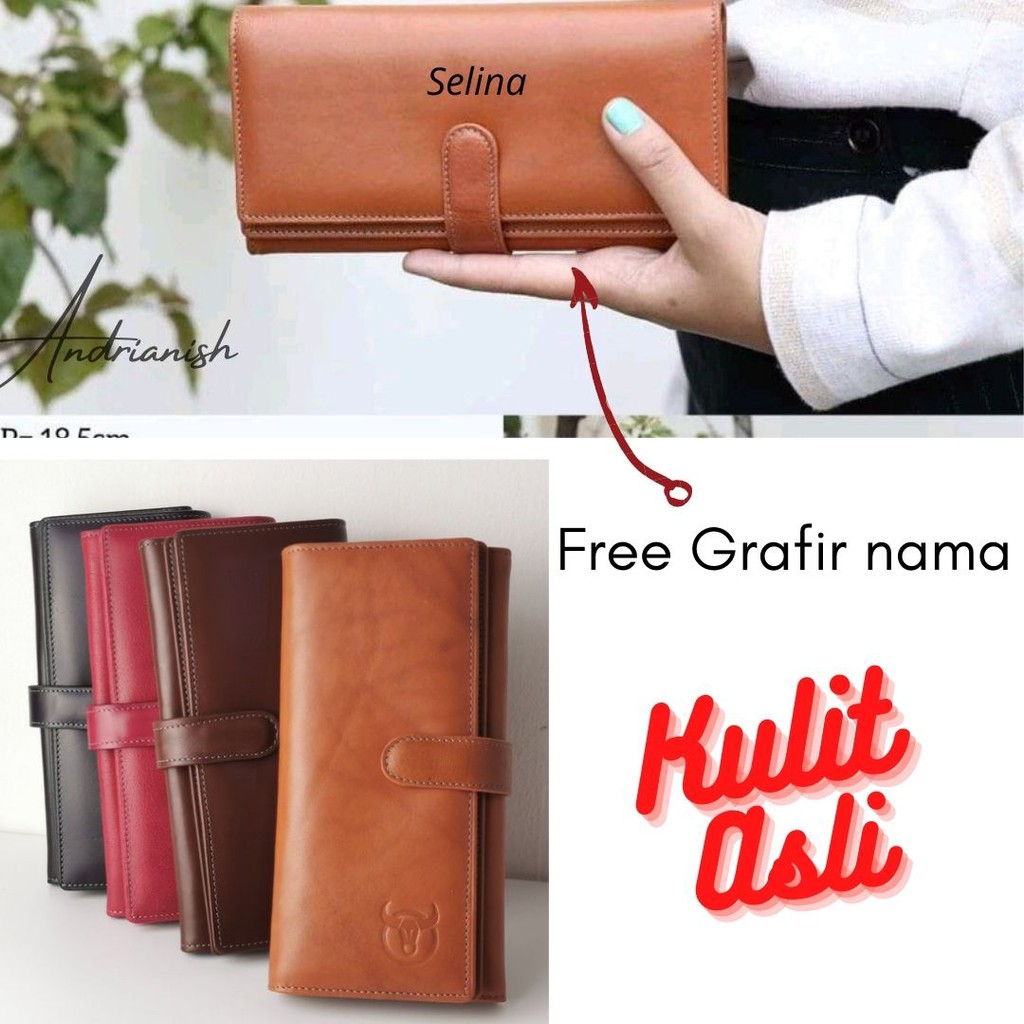 Dompet kulit asli Panjang Kartu banyak