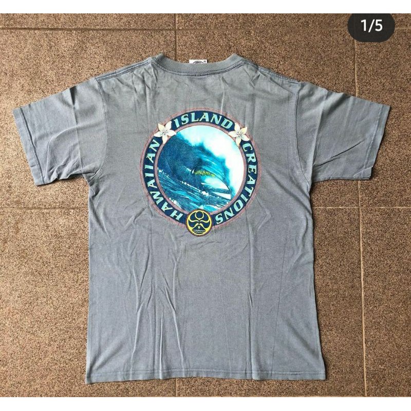 KAOS VINTAGE SECOND PAKAIAN PRIA HAWAIIAN ISLAND CREATION KAOS UNISEX BAJU VINTAGE ATASAN VINTAGE
