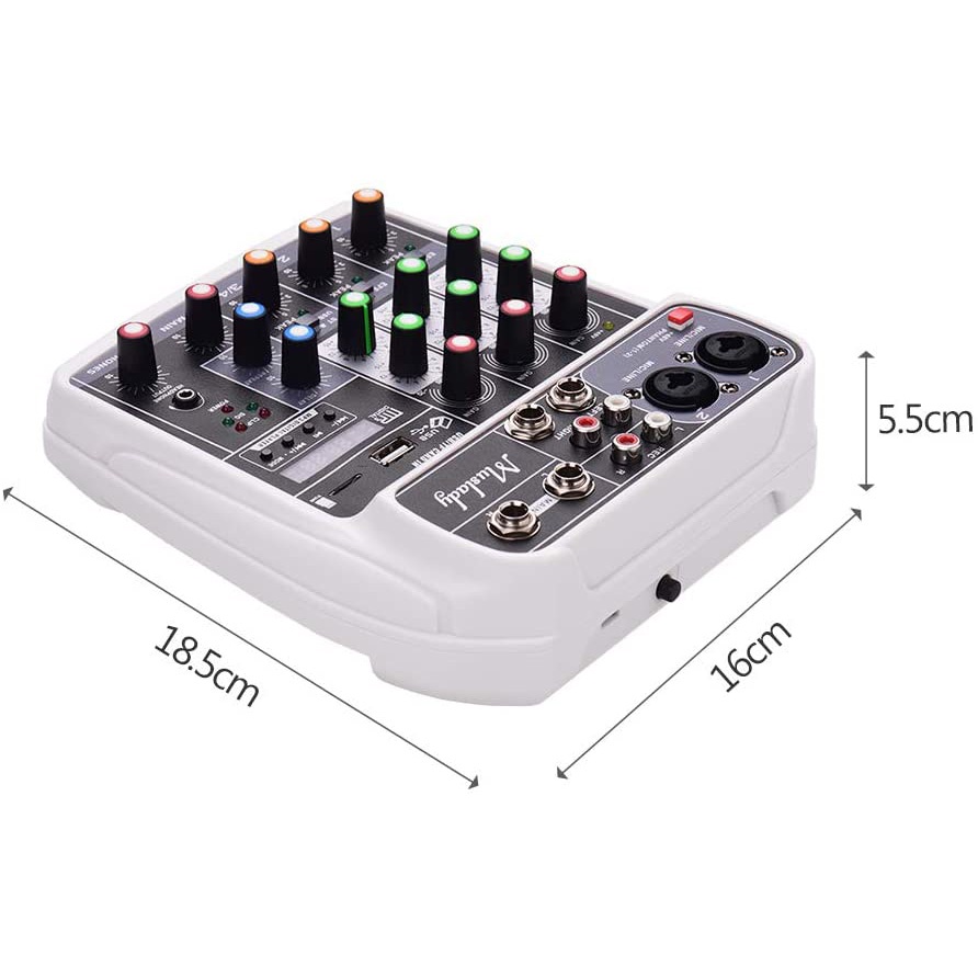 Muslady AI-4 Mixing Mixer Compact Professional 4 Channel 48V Phantom USB Bluetooth