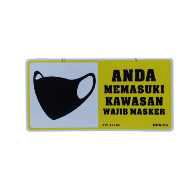 Sign Board Gantung Akrilik Kawasan Wajib Masker Dplayers DPA-56