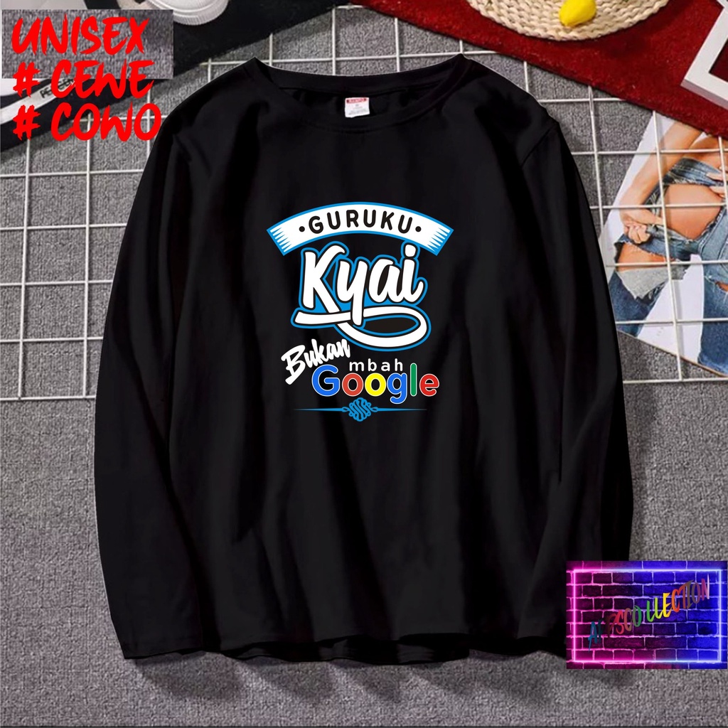 COD/ KAOS DTF MBAH KYAI GOOGLE HAPPY SANTRI /KAOS TULISAN/KAOS SANTRI KEKINIAN/KAOS DAKWAH/KAOS ISLAM/SANTRIWATI/KAOS HITS 2022/KAOS BERGAMBAR KAOS EKSPRESI KAOS PRIA TSHIRT WANITA Santai Crew Neck V-Neck Slim-fitting Polos Setrip Hitam Putih Crew Neck