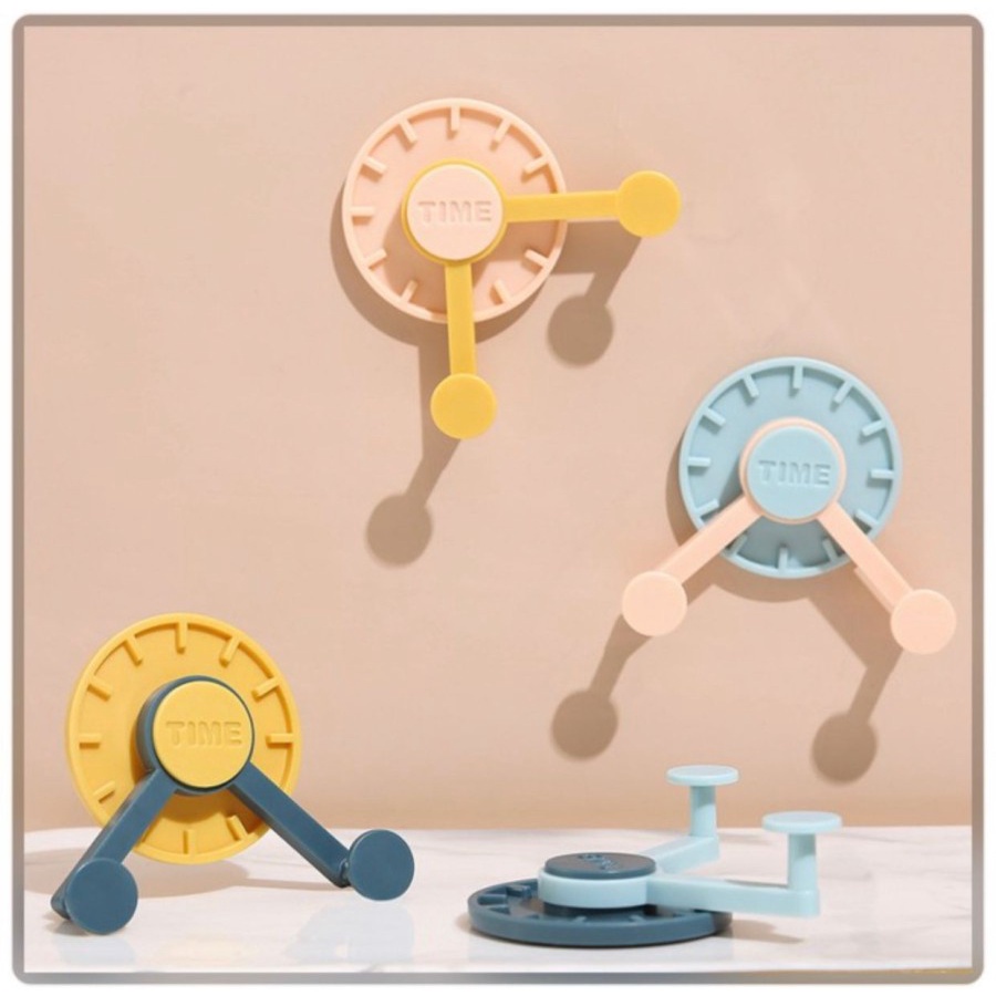 DapurCantik Gantungan Tembok Hook Tempel Dinding Kitchen Clock Model Jam Dinding Double Layer