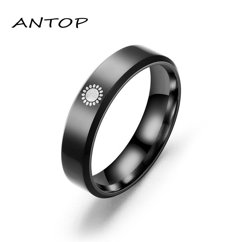 Cincin Desain Bulan Matahari Dan Hati Model Lebar Untuk Hadiah Valentine