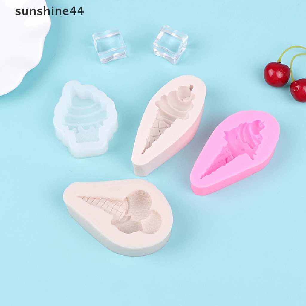 Sunshine Ice cream cone chocolate fondant silicone mold cake decorative ornaments plug-in .