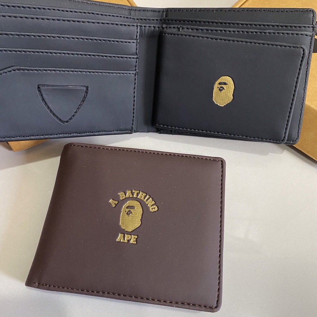 BAPE Wallet with BOX / Dompet Pendek Kulit Pria Wanita