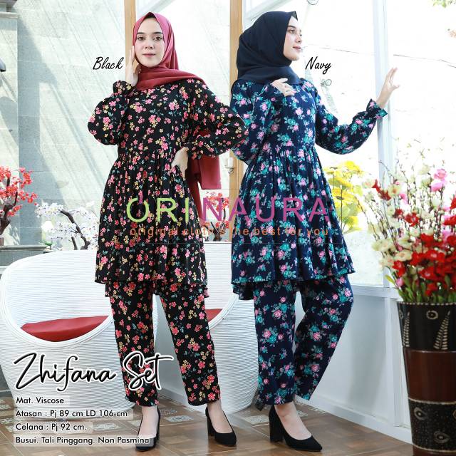 ZHIFANA SET SETELAN PANT DAN TUNIK BY ORI NAURA