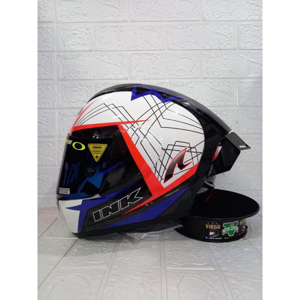 INK HELM CL MAX SERI3 WHITE RED BLUE PAKET GANTENG (ONGKIR TERMURAH 2KG)