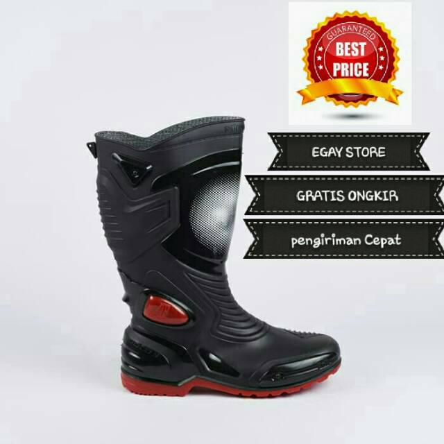 [SEPATU BIKER] Sepatu AP Boots Moto 3 Anti Tembus Air Hujan Sepatu Karet PVC - Terlaris