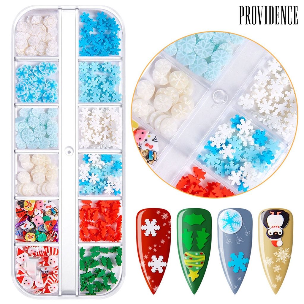 1 Kotak Serpihan Polimer Nail Art Efek 3d Tema Natal Untuk Wanita