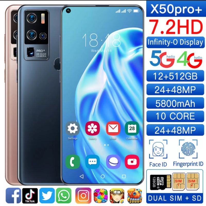 X50Pro + Smartphone 5G Internet Ram 512Gb + 512Gb 24Mp + 48Mp
