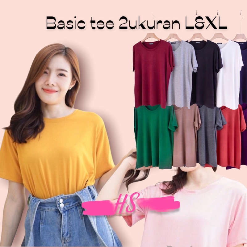 ATASAN POLOS BASIC LEHER BULAT OVERSIZE/TSHIRT OBLONG WANITA BASIC O/OVERSIZE