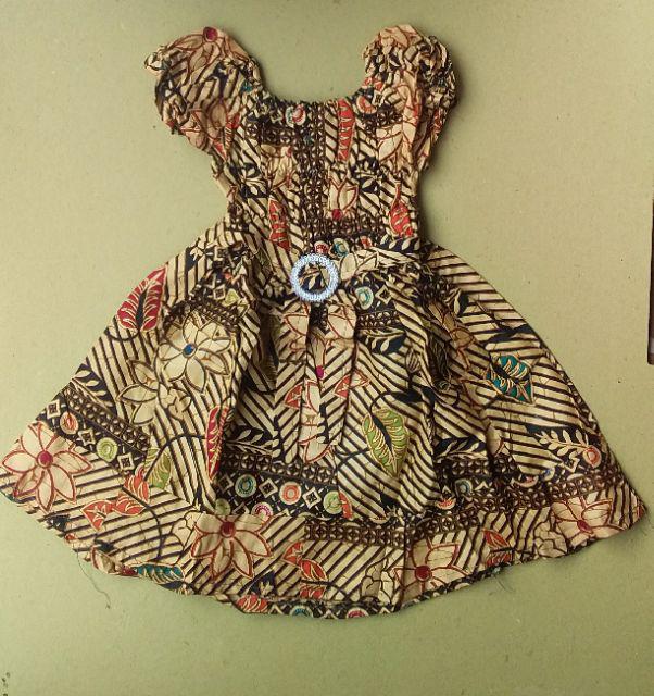Dress Batik Gesper Anak Cewek,atasan Anak Perempuan Motif Batik,grosir Batik Murah