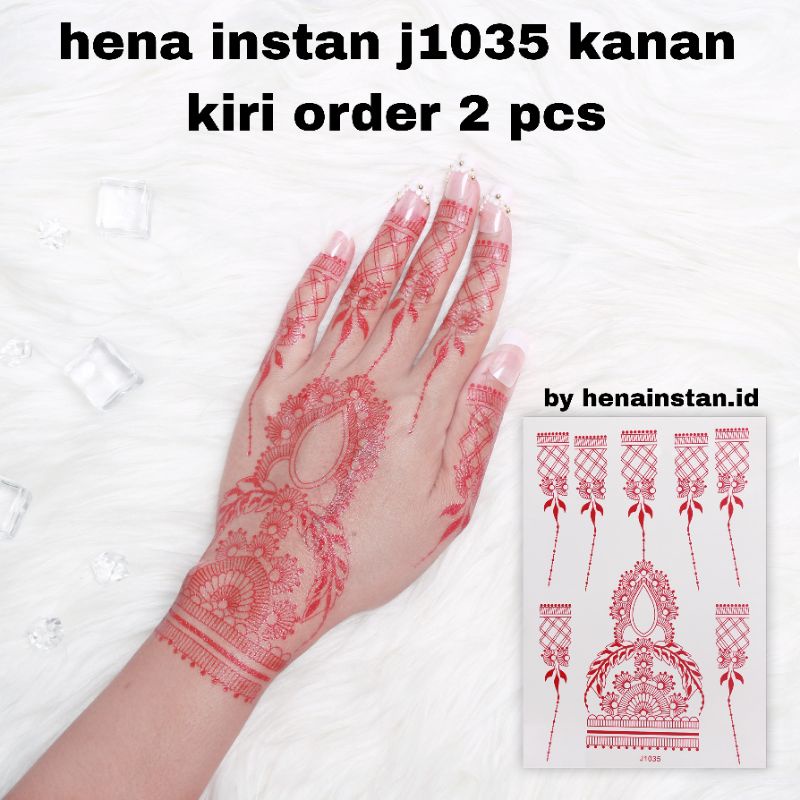 HENA INSTAN MERAH / FULL MOTIF BESTSELLER / FREE GLITER MANIK DAN SAMPLE