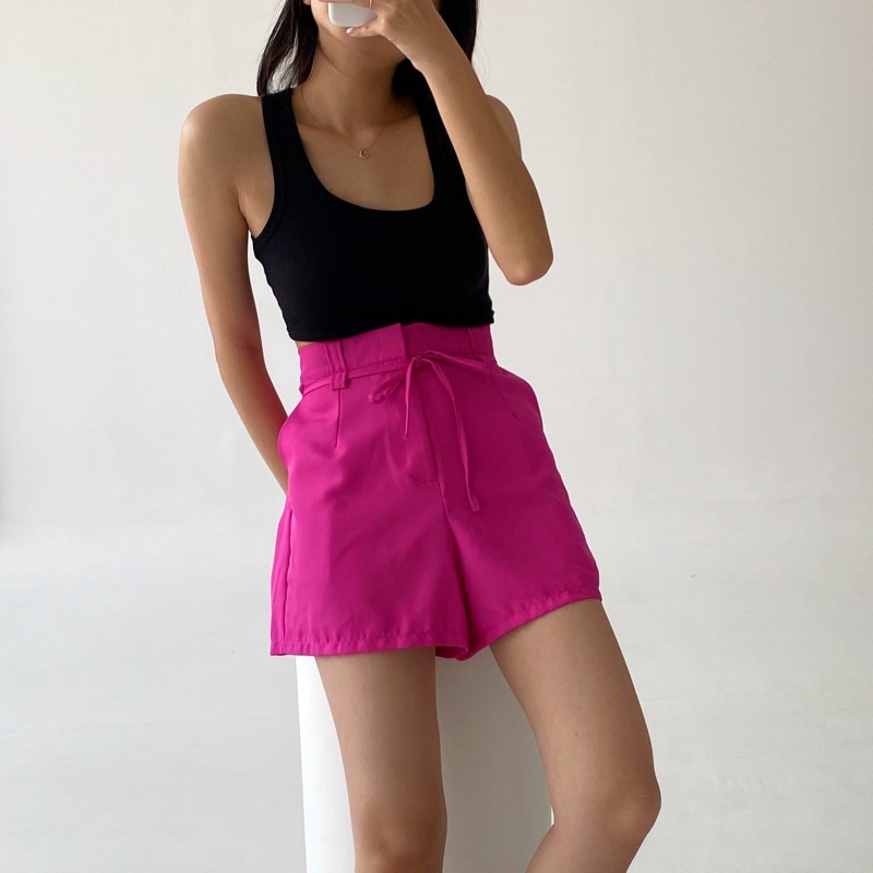 ALMA SHORTS - POSHA Celana Pendek Highwaist Basic Short Pants Korean Summer Highwaisted