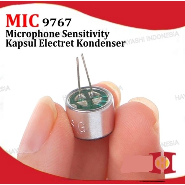 Mic 9767 9x7mm 2 Pins Capacitive Capsule Electret Microphone Condenser - 10pcs