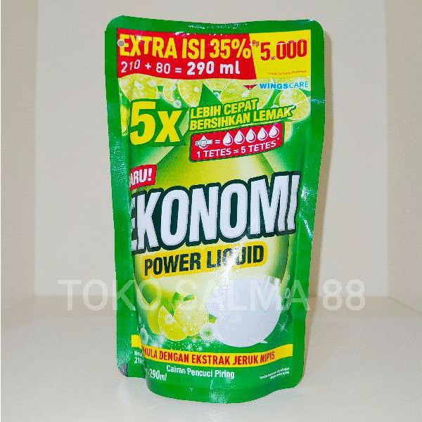 Sabun Cairan Pencuci Piring EKONOMI 290 ml (210 + 80 ml) Kemasan Banderol 5.000