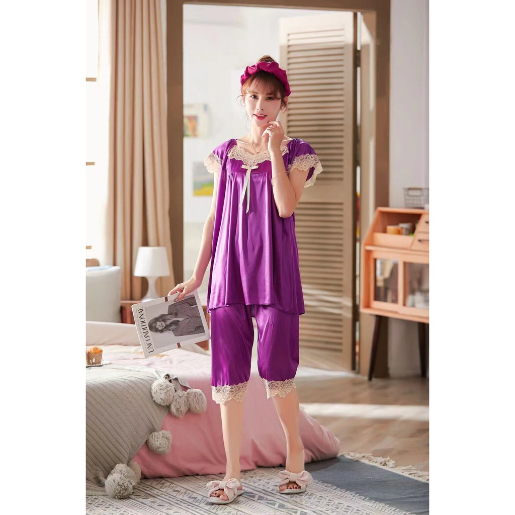 BAJU TIDUR IMPORT PIYAMA SUTRA WANITA