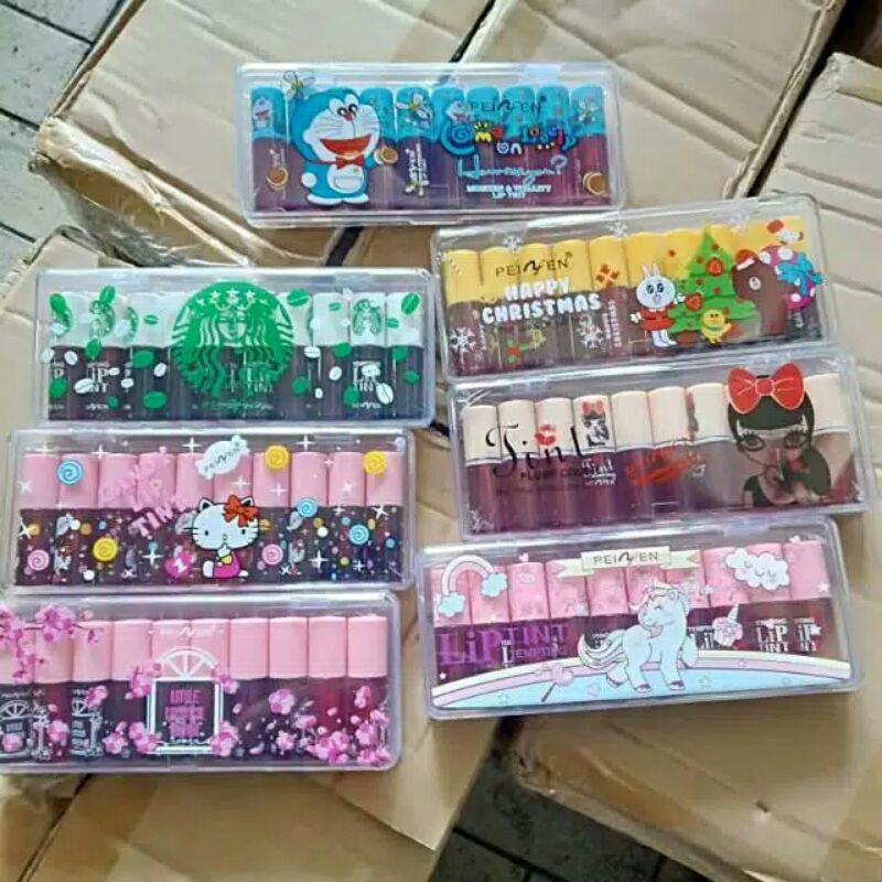 Lip tint peinfen kemasan mika 10pcs