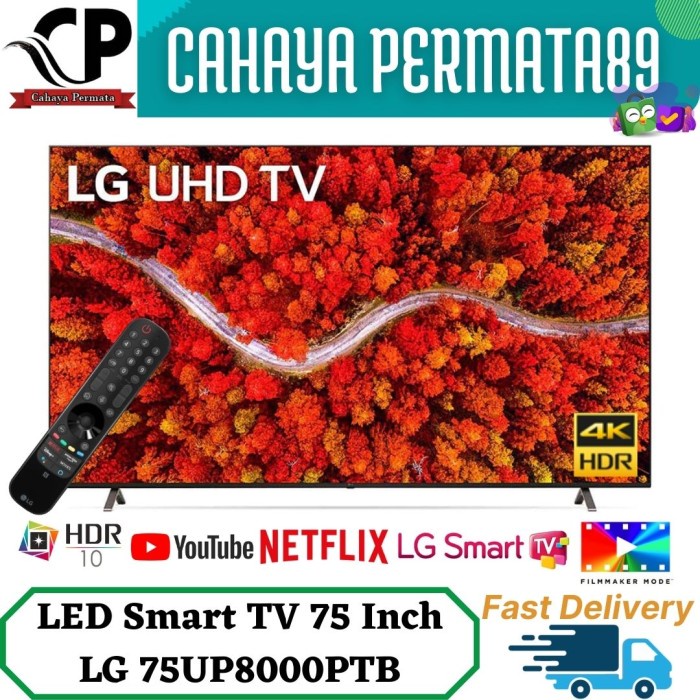 TV LG 75UP8000 Smart TV 75 Inch UHD 4K HDR WebOS AI ThinQ 75UP8000PTB