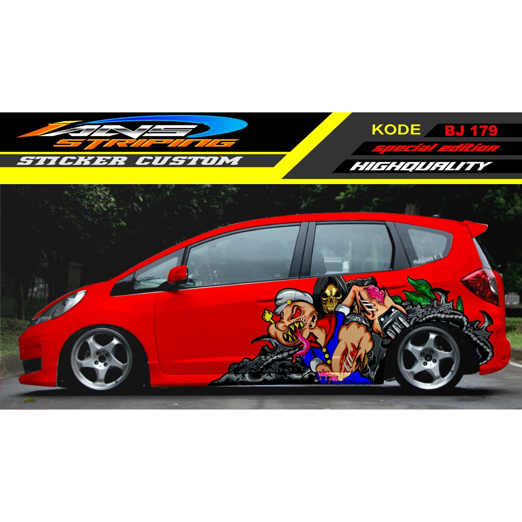 STICKER HONDA JAZZ POPEY / STICKER HONDA JAZZ / STICKER DECAL MOBIL JAZZ / DECAL STICKER MOBIL HONDA