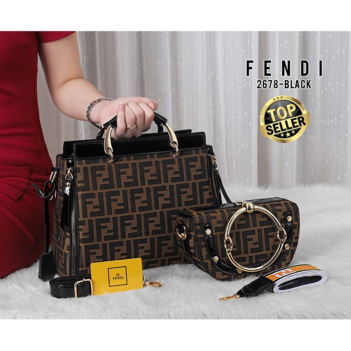 Fendi Bag 2in1* Seri 2678#12 HANDBAG cewek tas kantor wanita grosir batam import murah cod