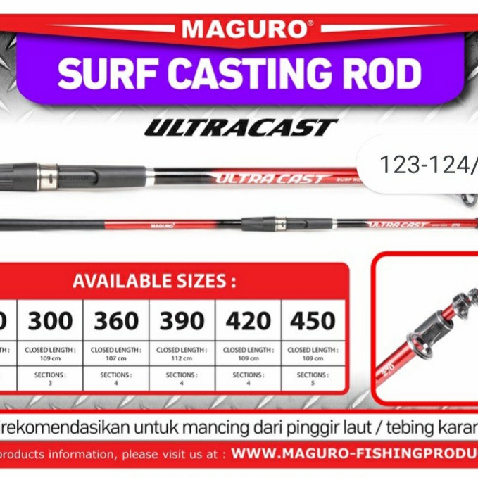 Joran Surf Maguro Ultracast 270 300 360 420 450 Spinning Rods joran laut kuat ringan