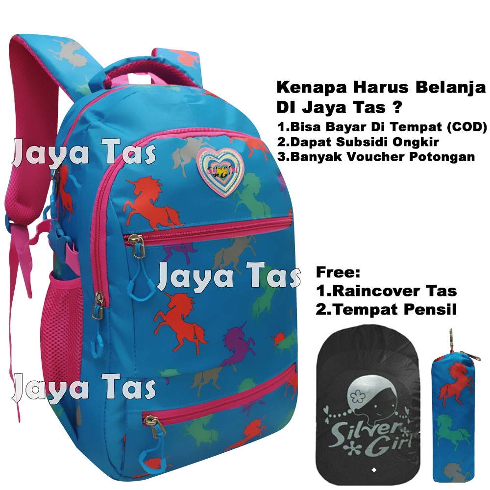 Tas Alto Silver Girl Original Unicorn JT-1546 Tas Ransel Anak Perempuan Tas Ransel Sekolah Tas Sekol