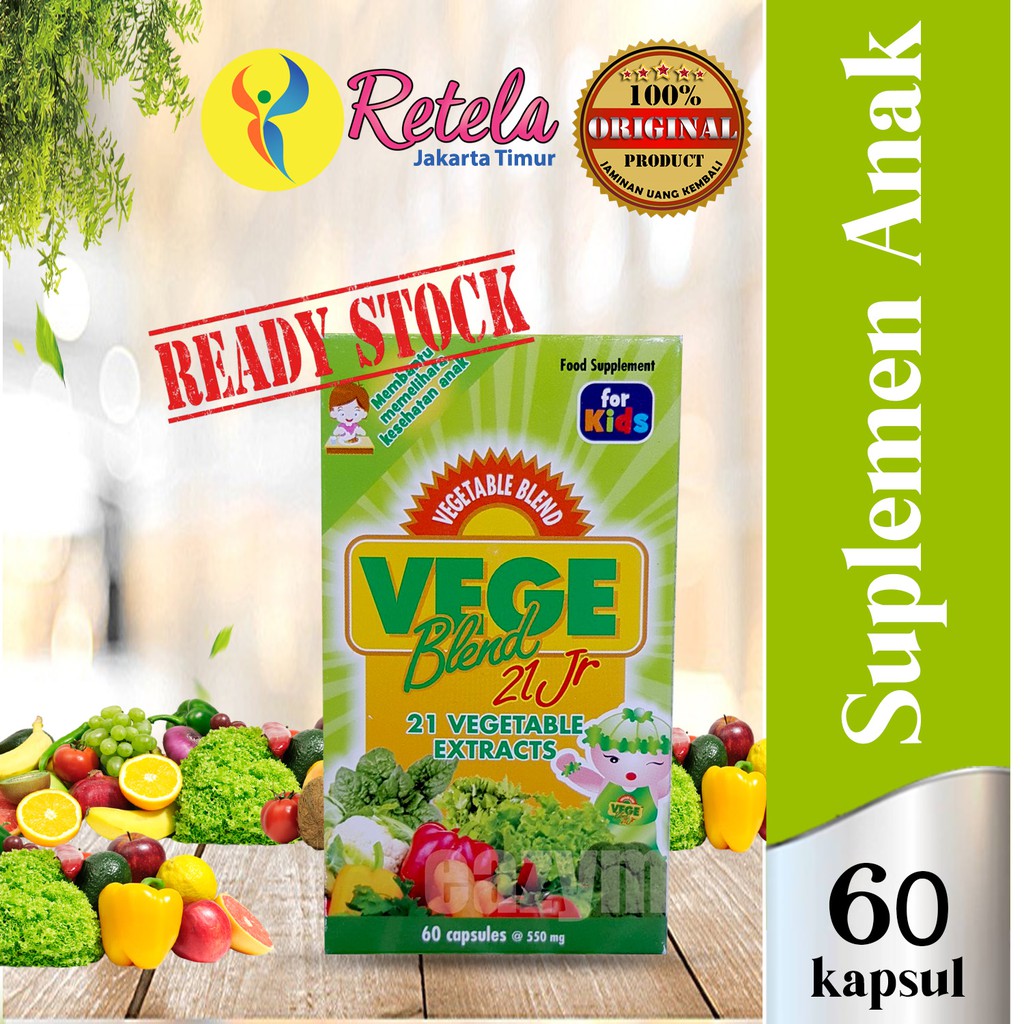 Vegeblend 21 Junior Ekstrak 21 Jenis Sayuran 60 Kapsul