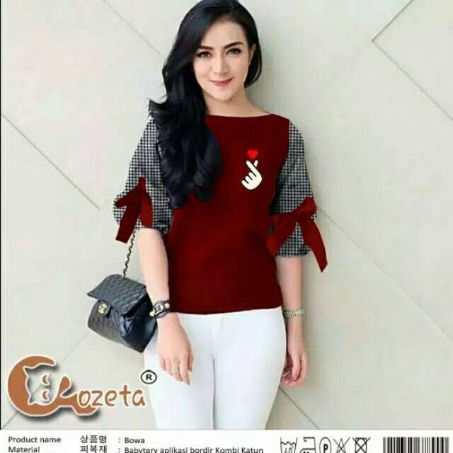 BLOUSE SARANGHAE BOWA, BABYTERRY, ATASAN