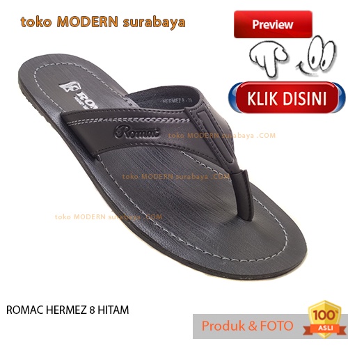 ROMAC HERMEZ 8 HITAM sandal pria sandal jepit flat flip flop