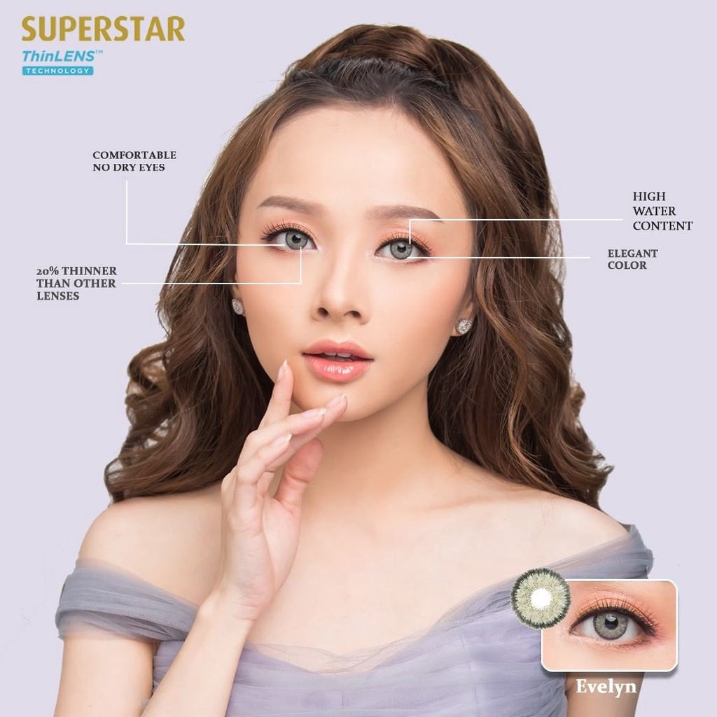 Superstar Evelyn softlens warna premium bulanan