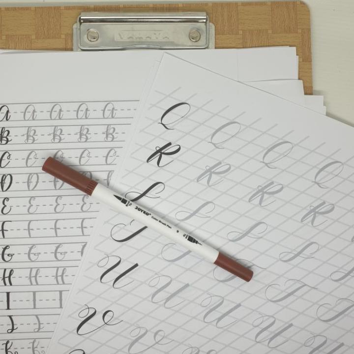 

[KODE 8LT0V] 35pcs Paket Belajar Calligraphy Hand Lettering Kit - Practice Worksheet Free Brush Pen // Dimino