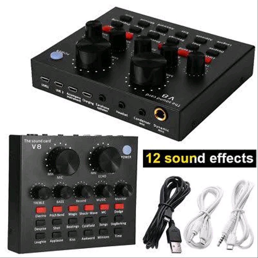 SOUNDCARD V8 MIXER USB V8 SOUND CARD V8 MIXER AUDIO USB EXTERNAL SOUND CARD