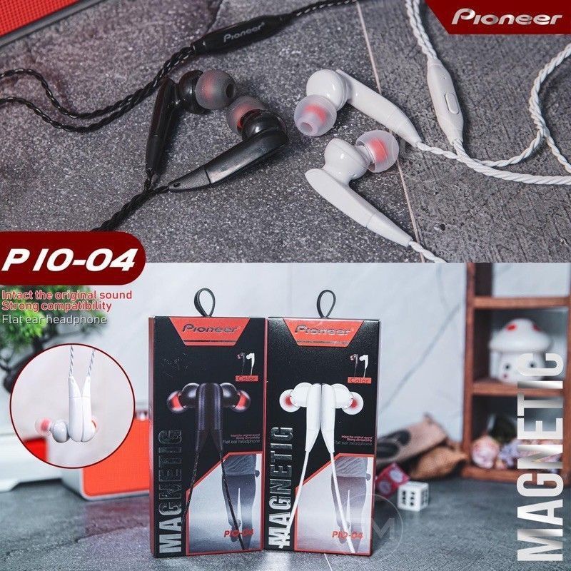 (Pioner-04) Headset Power Full Bass Magnetic Earphone Premium Quality Audio in Ear