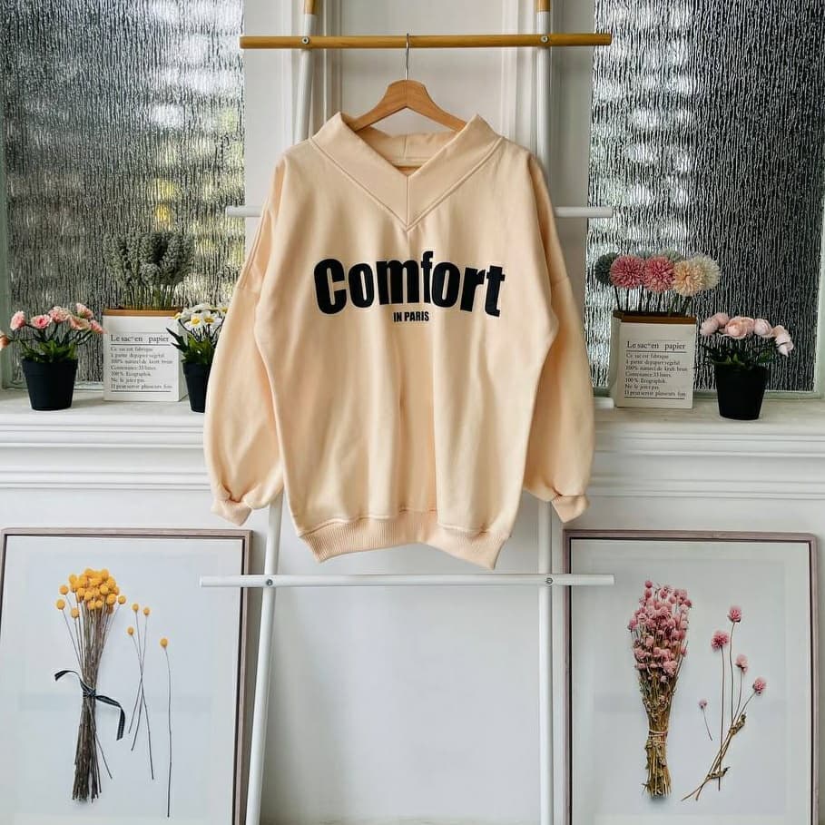 Comfort Sweater Hoodie Wanita Korean Style Bahan Flacee