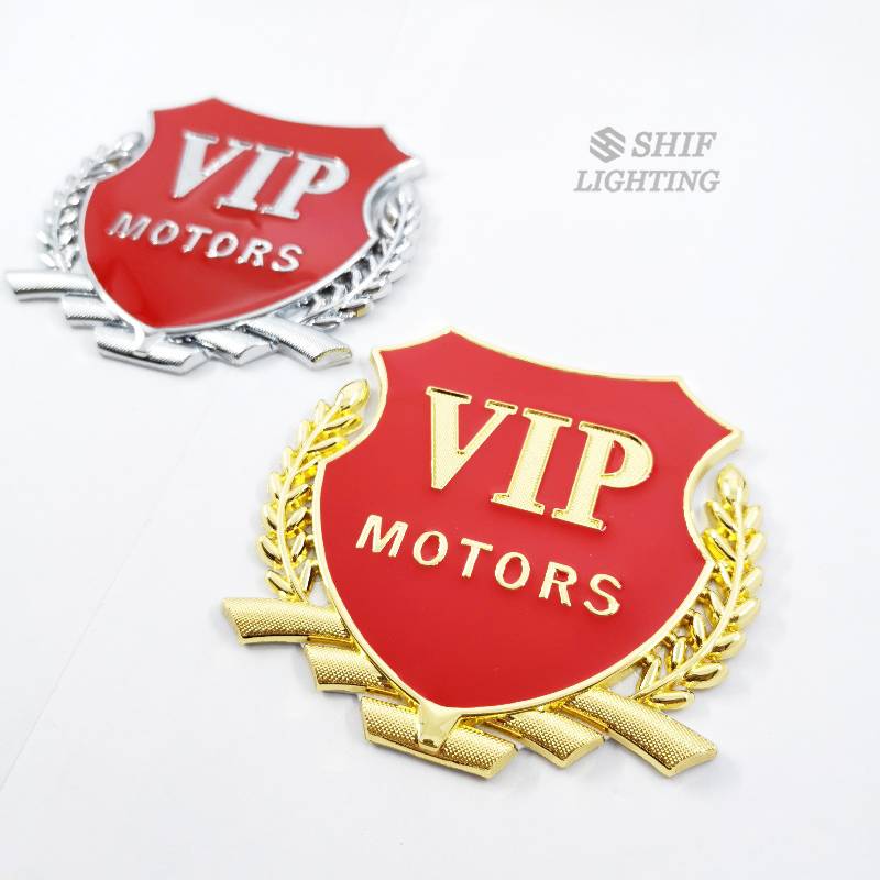 1pc Stiker Emblem Logo VIP Bahan Metal Untuk Dekorasi Mobil / Motor