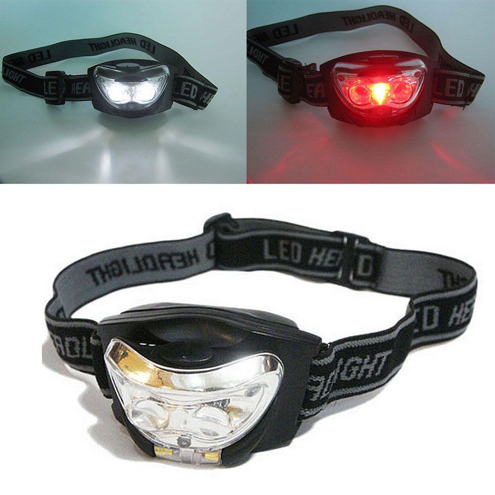 [Elegan] Lampu Camping Bersepeda Putih+Merah Dipasang Kepala Klip 3LED Lampu Untuk Headlamp Outdoor