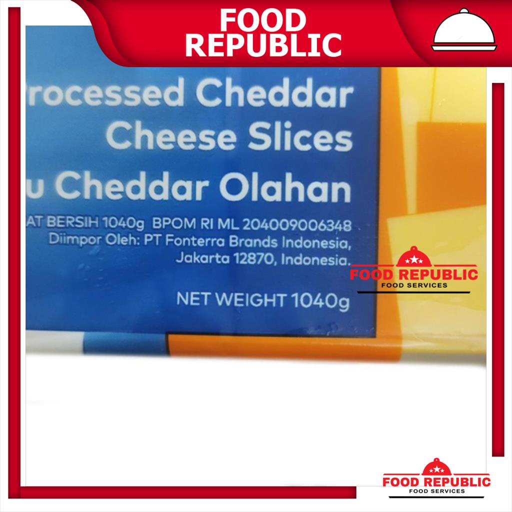 ANCHOR RED CHEDDAR CHEESE BURGER SLICE 1 KG - KEJU LEMBARAN 84 SLICES