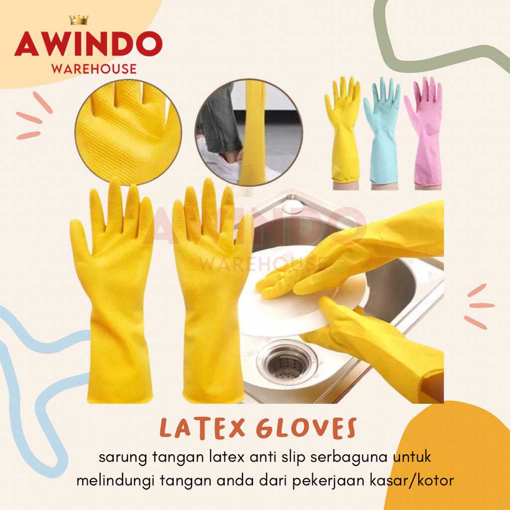 LATEX - Sarung Tangan Karet Serbagna Cuci Piring Kebun Taman Anti Slip