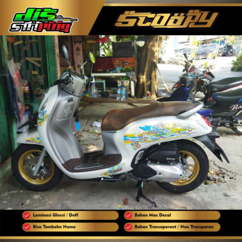 Striping Scoopy 2021 Transparan Hologram Custom Trals