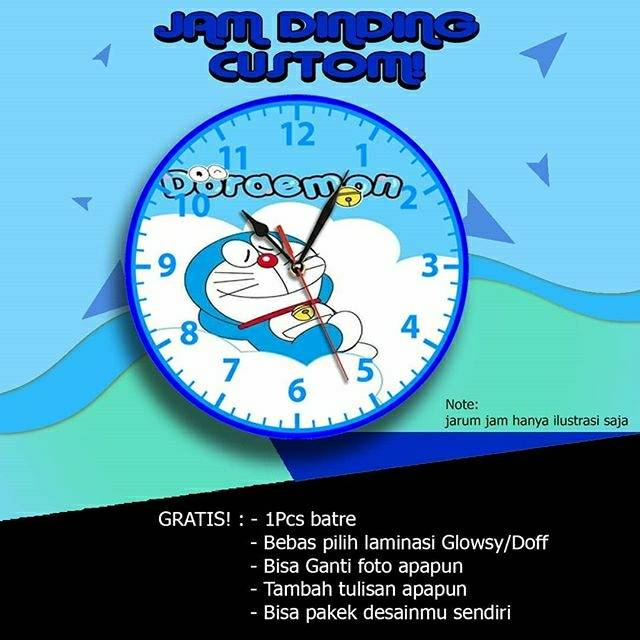 Jam dinding doraemon lingkaran