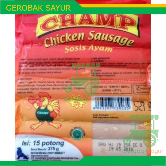 

Champ Chicken Sausage / Sosis Ayam Isi 15 Potong 375 g