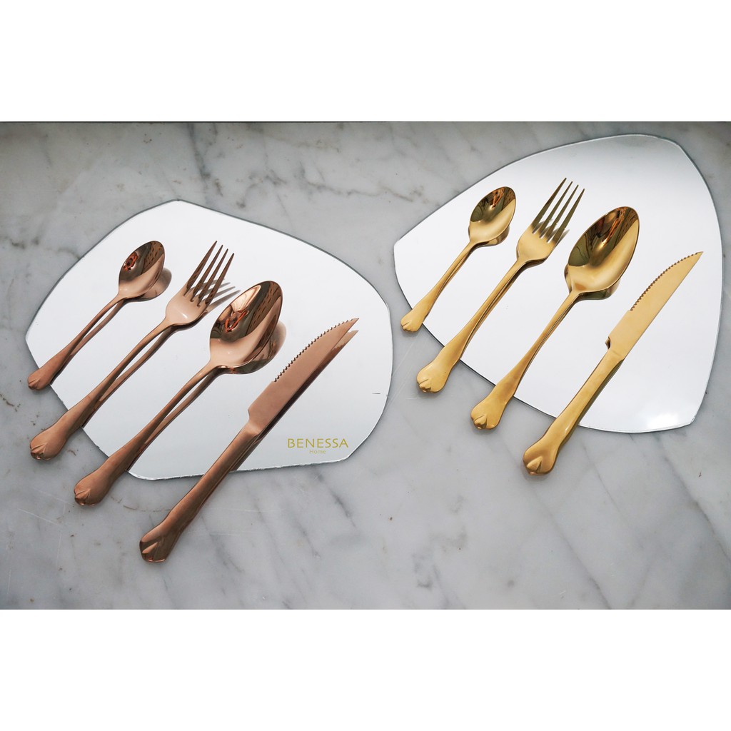 Vintage Cutlery Set Gold Rosegold High Quality | Set Sendok Garpu Sendok Gold Set Rosegold Mewah